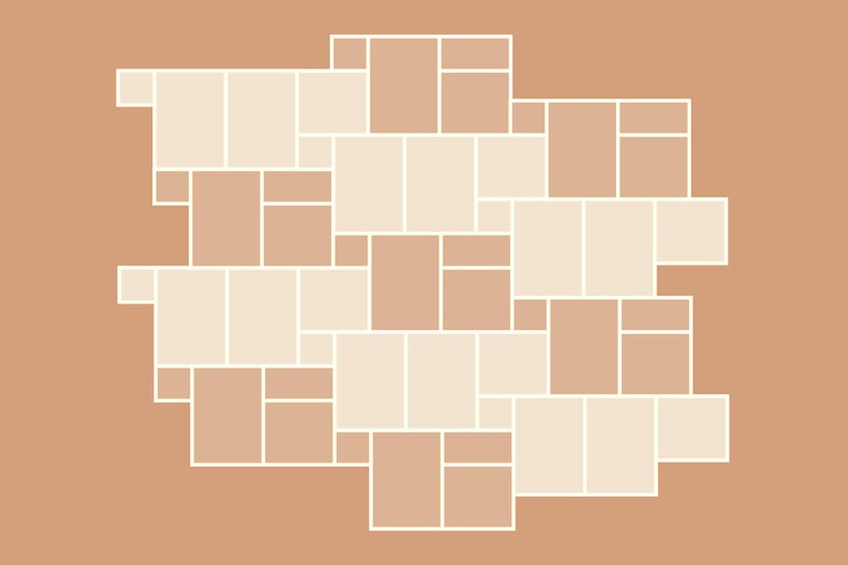 Motif de pose pour carreaux de sol avec différents formats