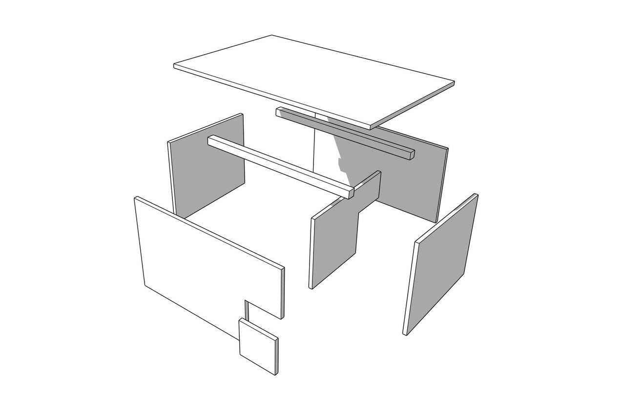 Schéma éclaté d'une table