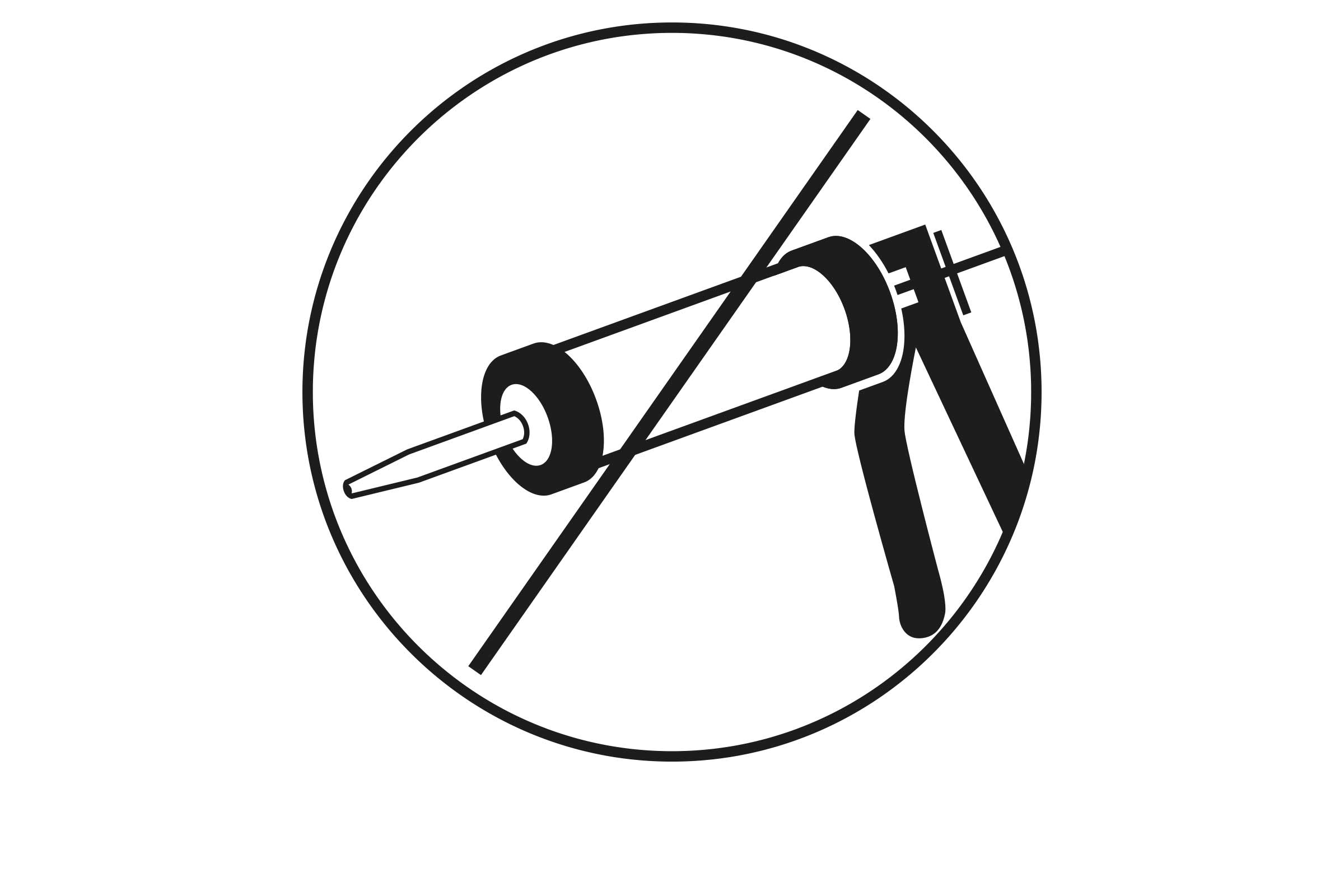Symbol: Keine Kartuschenpistole verwenden