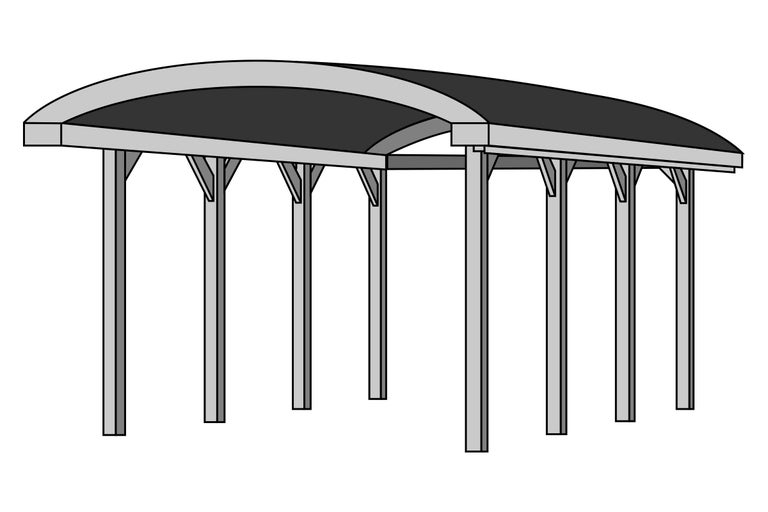 Construction en bois autoportante avec toit
