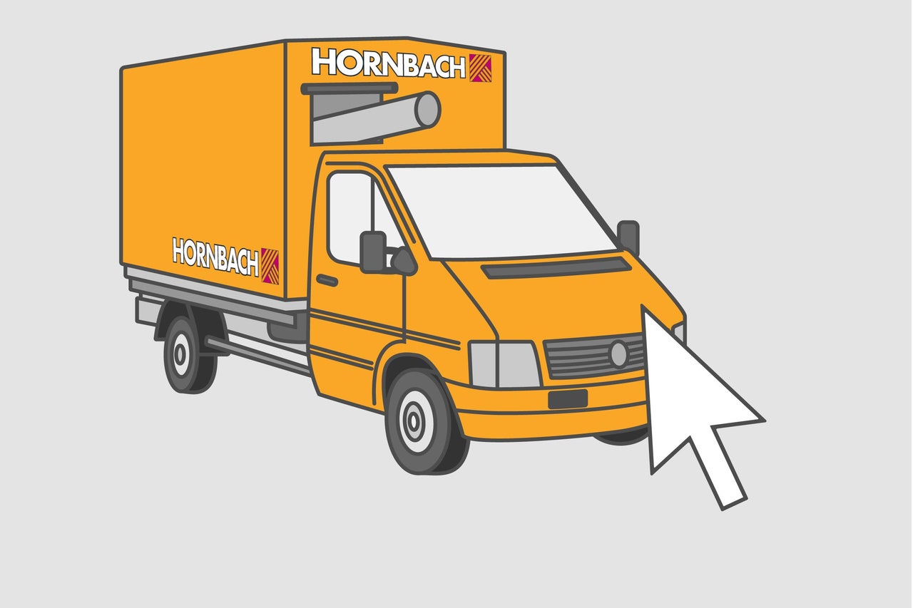 Fourgon de livraison Hornbach avec curseur de souris