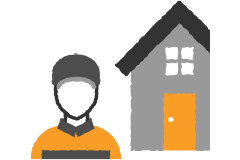 Symbole pour service de montage à domicile avec artisan