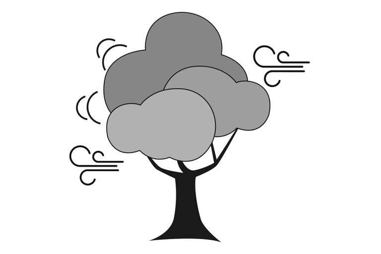 Symbol für einen Baum im Wind