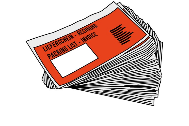 Pile de bons de livraison et de factures