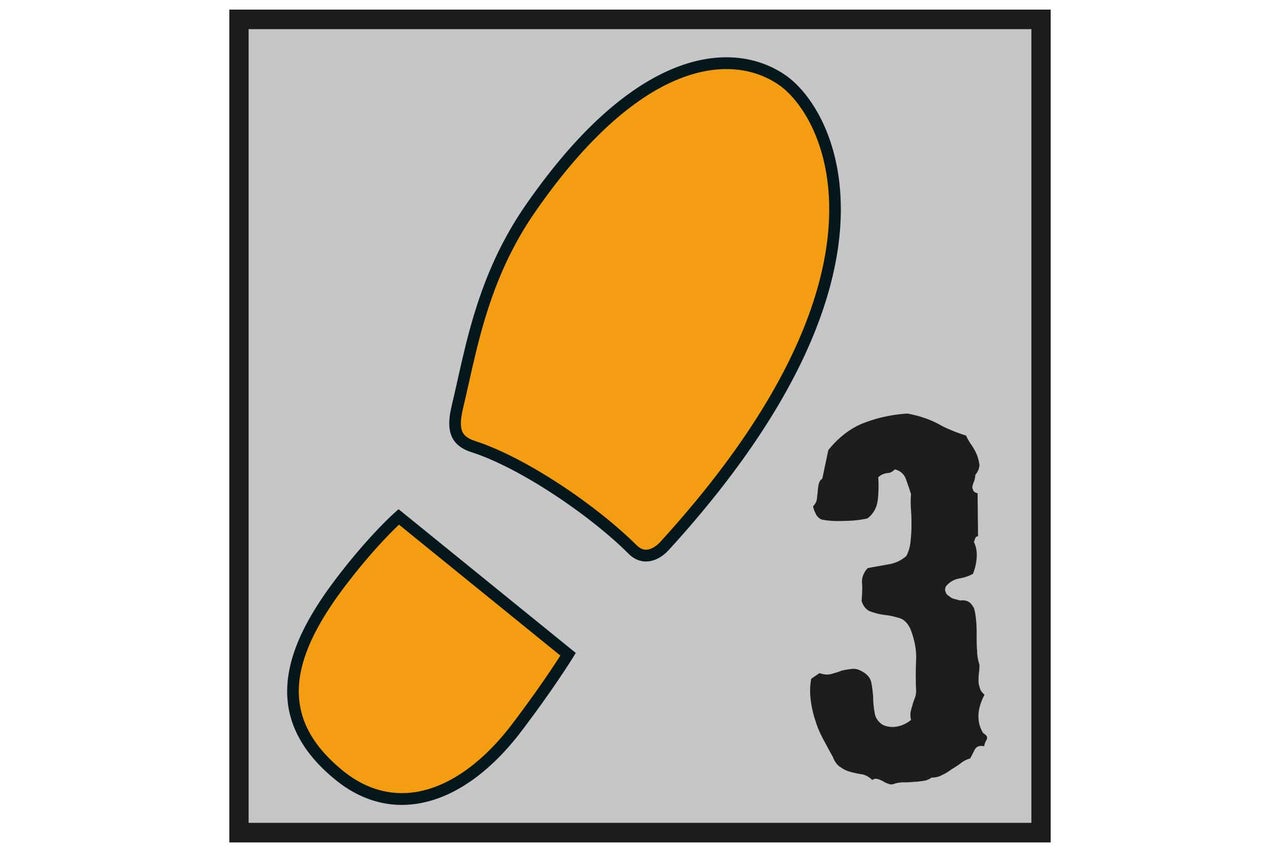 Symbole de distance trois mètres
