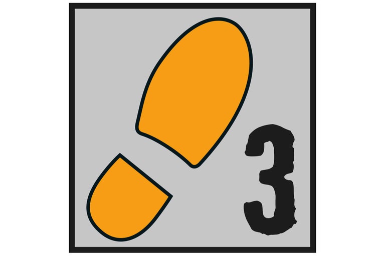 Abstandssymbol drei Meter