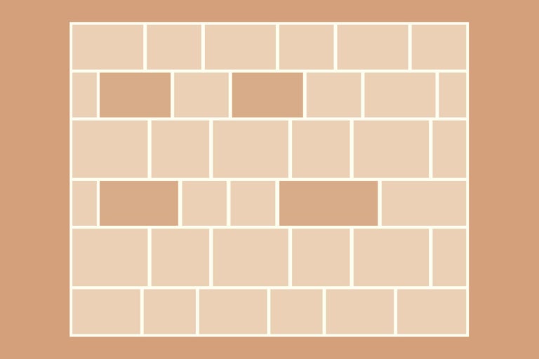 Illustration d'une maçonnerie avec des pierres rectangulaires décalées