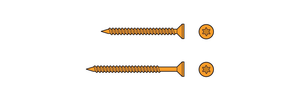 Zwei Holzschrauben mit Torx Antrieb