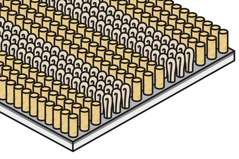 Detailansicht einer Nagelmatte zur Akupressur.