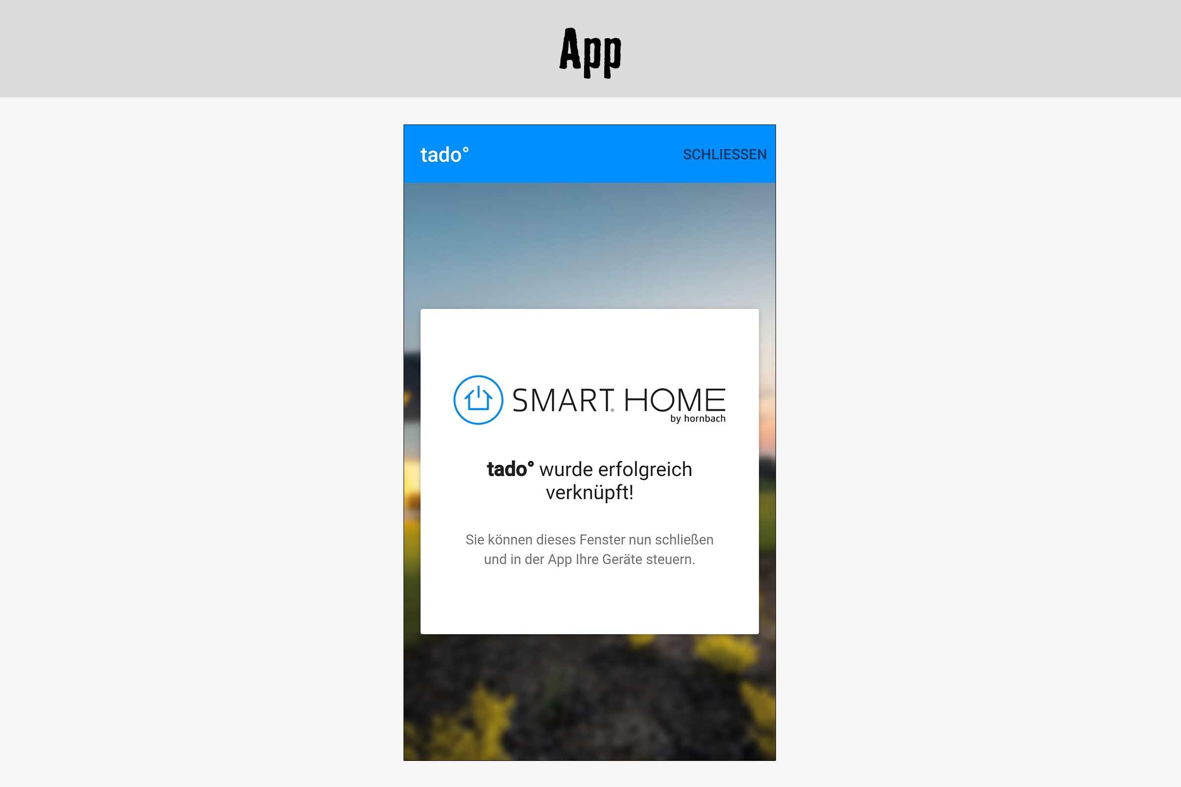 Application Tado avec la fonction Smart Home by Hornbach