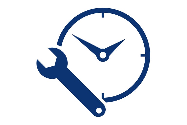 Symbole pour service 24 heures sur 24 avec clé et horloge