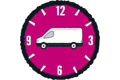 Symbol für Anlieferung innerhalb eines bestimmten Zeitfensters