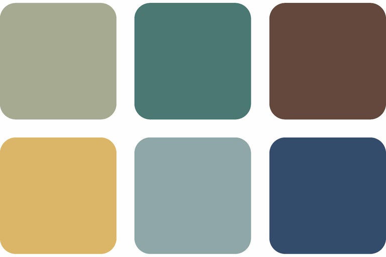 Nuancier avec six teintes différentes