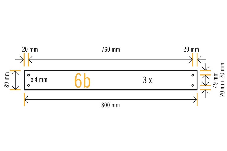 Dessin technique avec les dimensions du produit