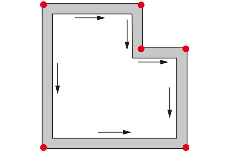 Schéma d'une pièce avec sens de circulation