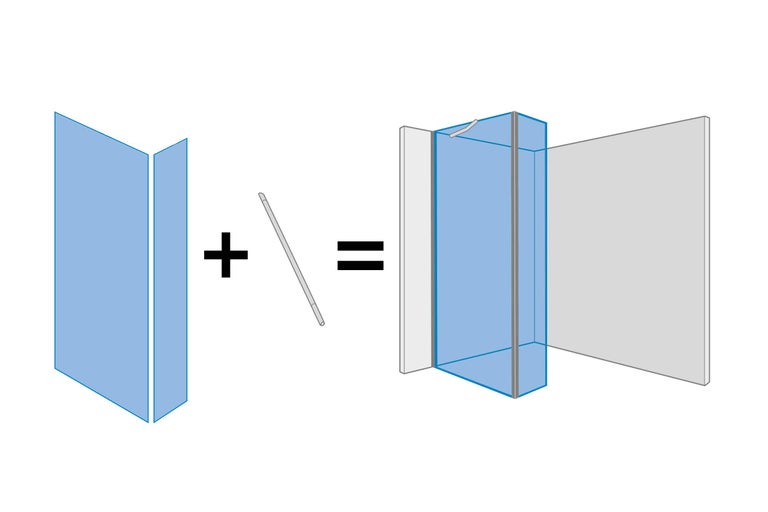 Illustration du montage d'une paroi de douche