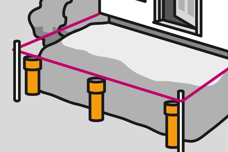 Illustration d'une fondation avec une ligne directrice