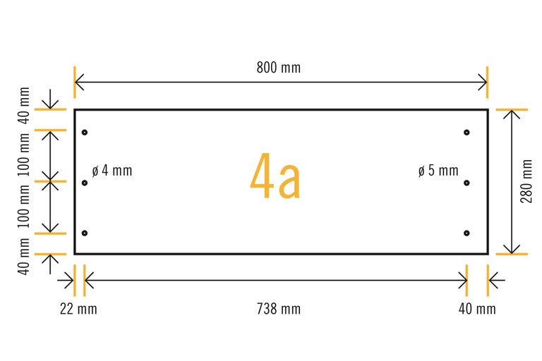 Dimensions d'une plaque rectangulaire avec perçages