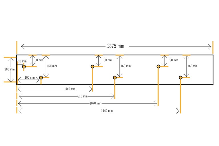 Dessin technique avec indications de dimensions