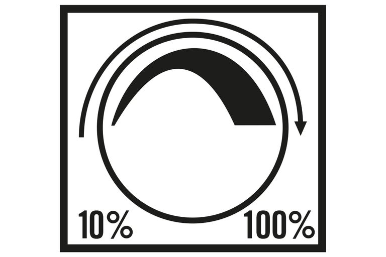 Symbol für variable Leistung von 10 bis 100 Prozent