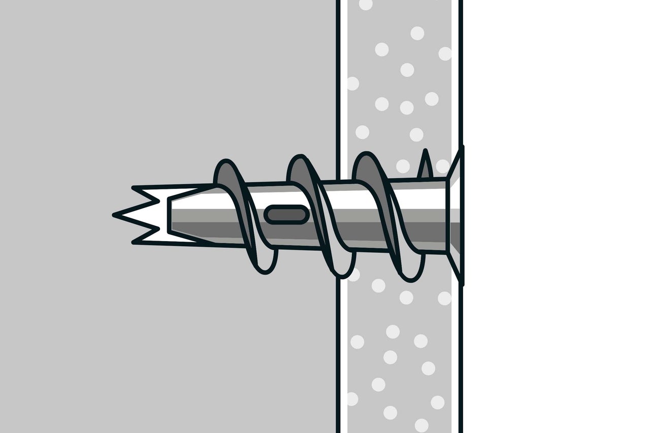 Illustration d'une vis pour cloison sèche dans un mur