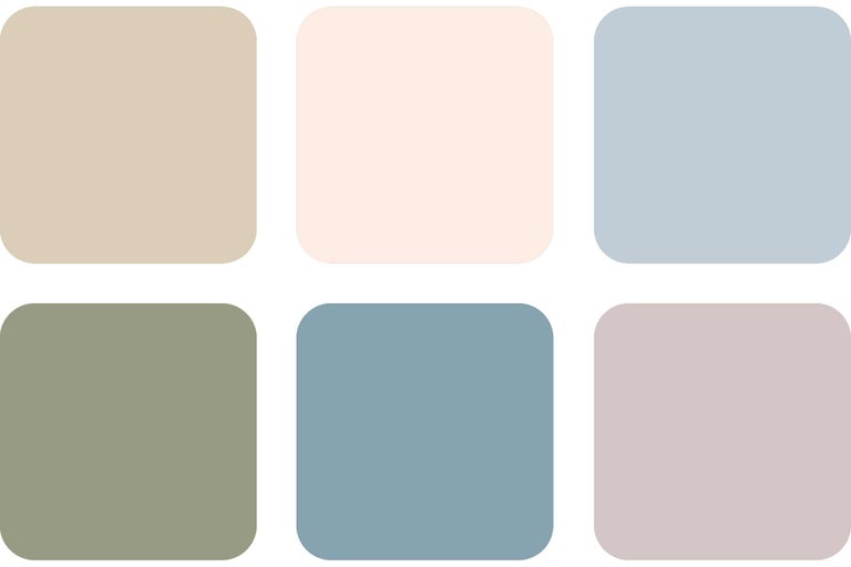 Farbpalette mit sechs Farbtönen