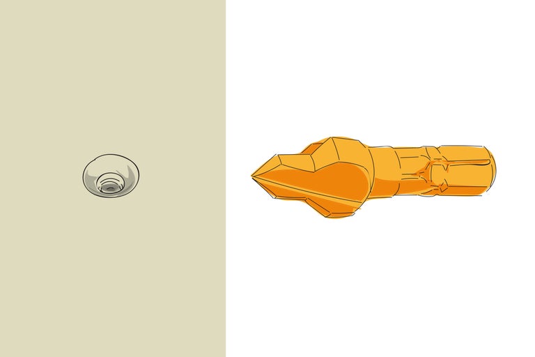 Illustration d'une perceuse à côté d'un boîtier encastré