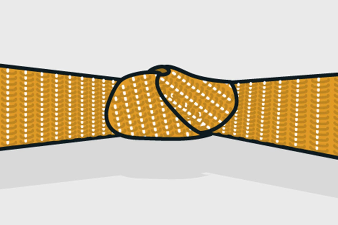 Illustration d'une boucle textile nouée