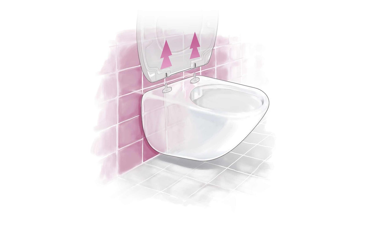 Wand-WC mit abnehmbarem WC-Sitz zur einfachen Montage