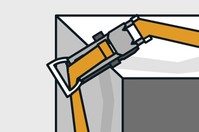 Image d'une application de serre-joint à bande autour d'un coin