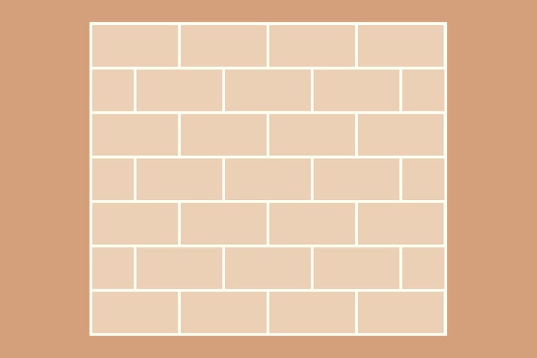 Des pavés rectangulaires forment une maçonnerie.