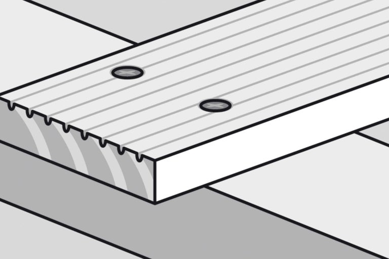 Planche de bois avec rainure et languette et vis