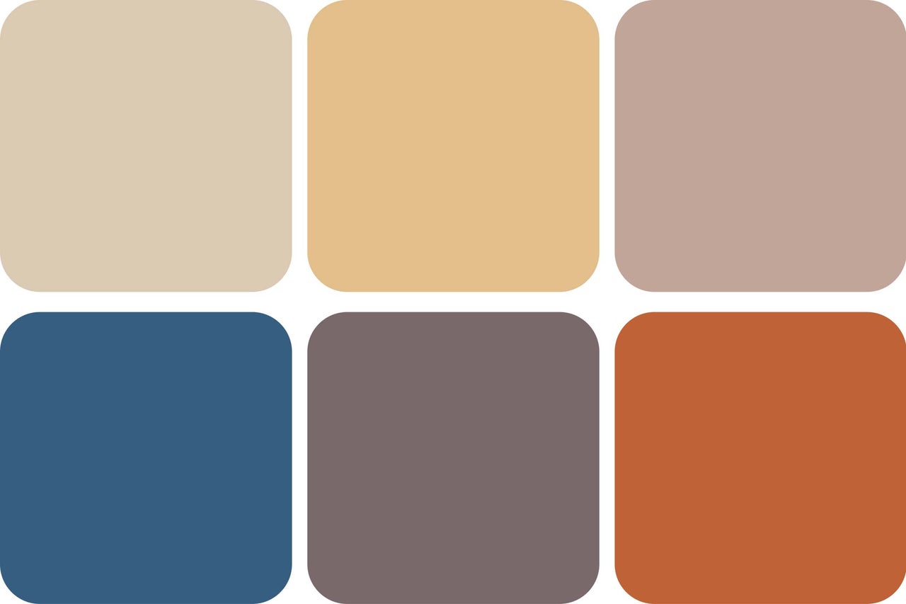 Palette de couleurs avec six nuances