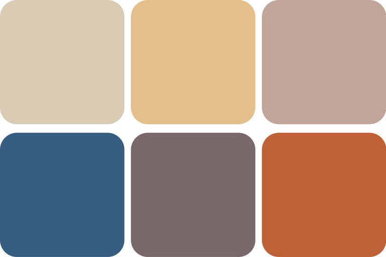 Palette de couleurs avec six nuances