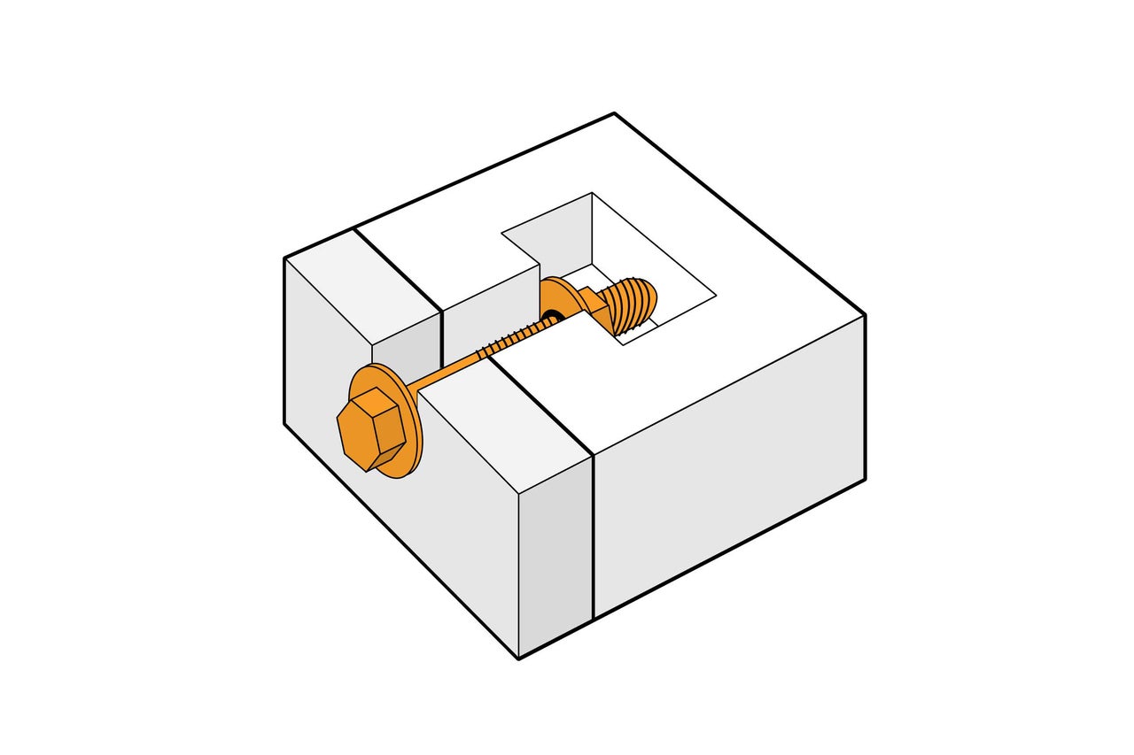 Befestigungsschraube in Dämmstoffplatte