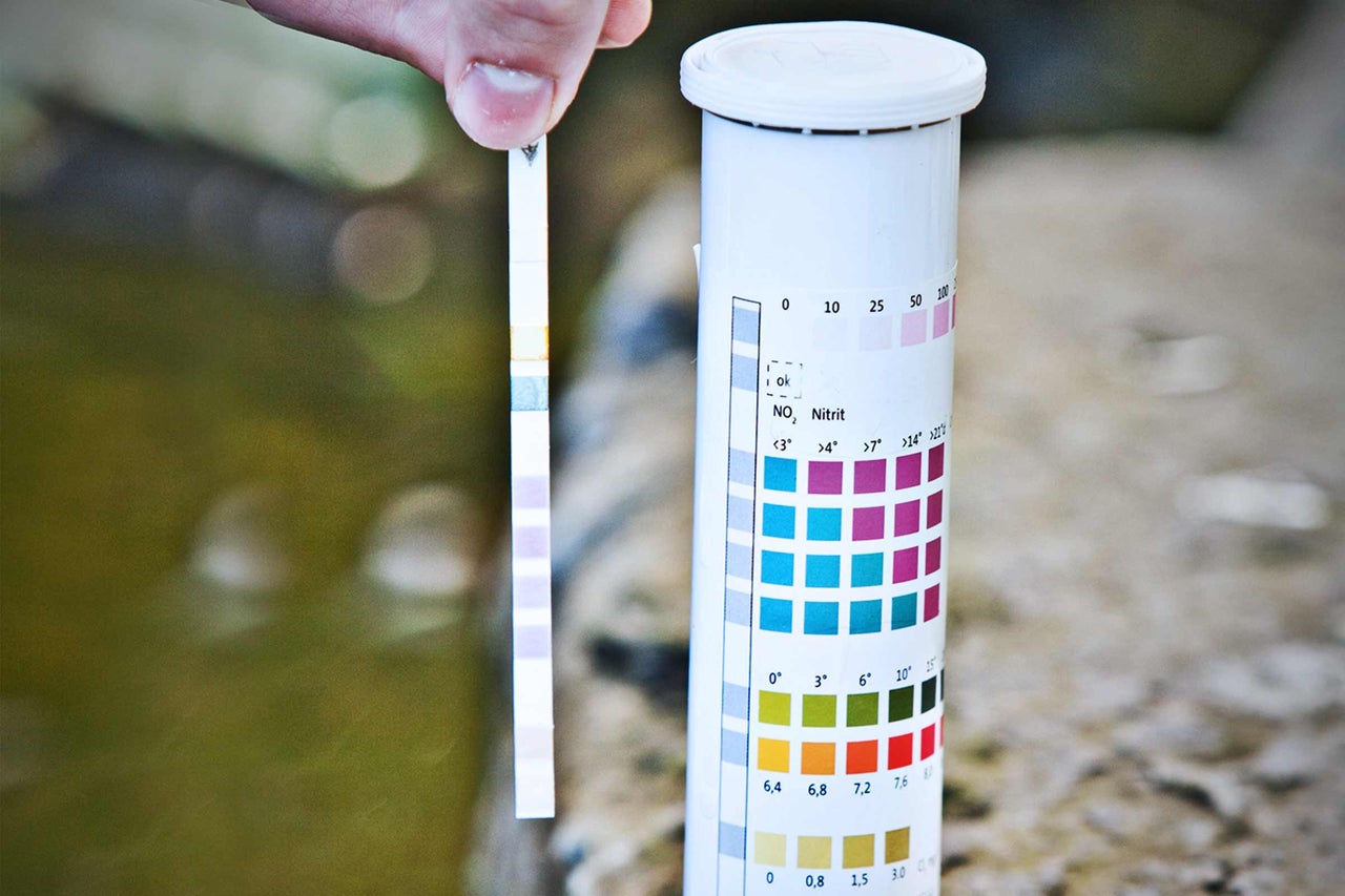 Wasserteststreifen zur Analyse von Wasserwerten