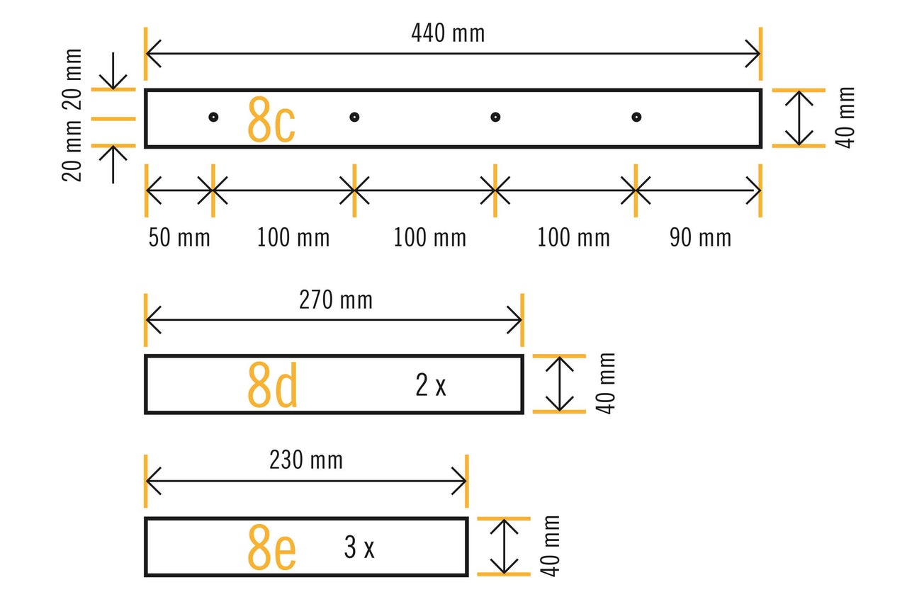 Schéma de composants avec indications de dimension
