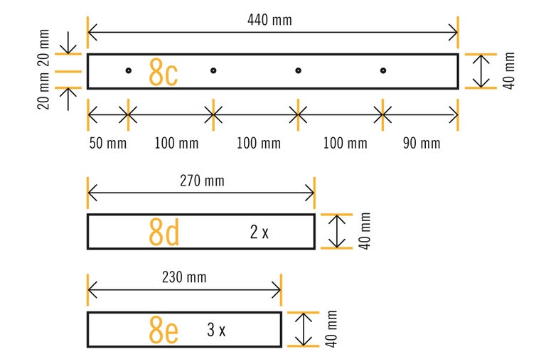 Schéma de composants avec indications de dimension