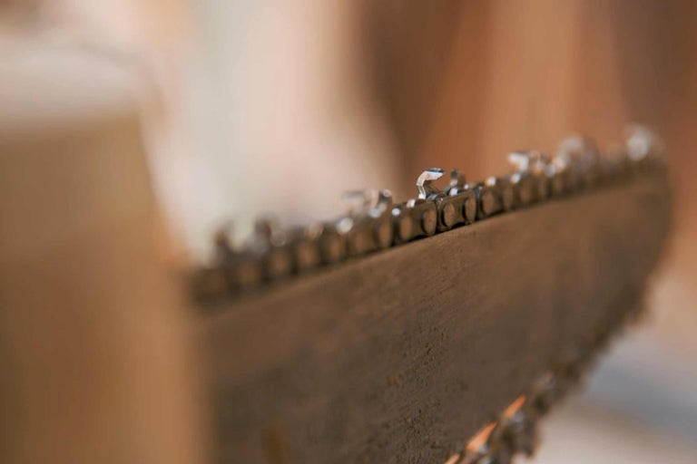 Nahaufnahme einer Kettensäge