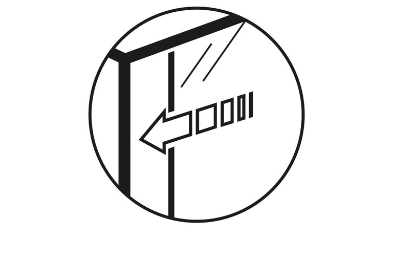 Symbole pour porte coulissante