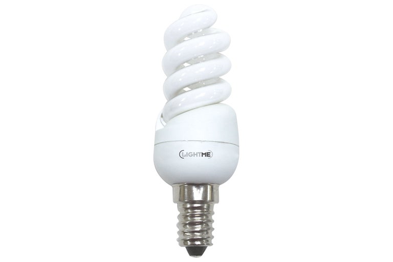 Energiesparlampe mit E14 Sockel und spiralförmiger Röhre