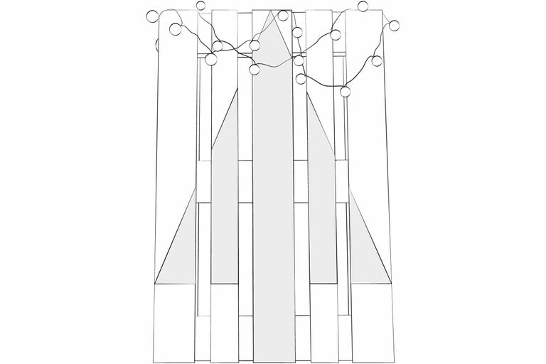 Stilisierte Darstellung einer Weihnachtsbaum Silhouette mit Lichterkette