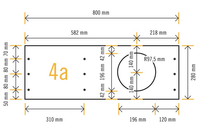 Dessin technique avec cotes et perçages