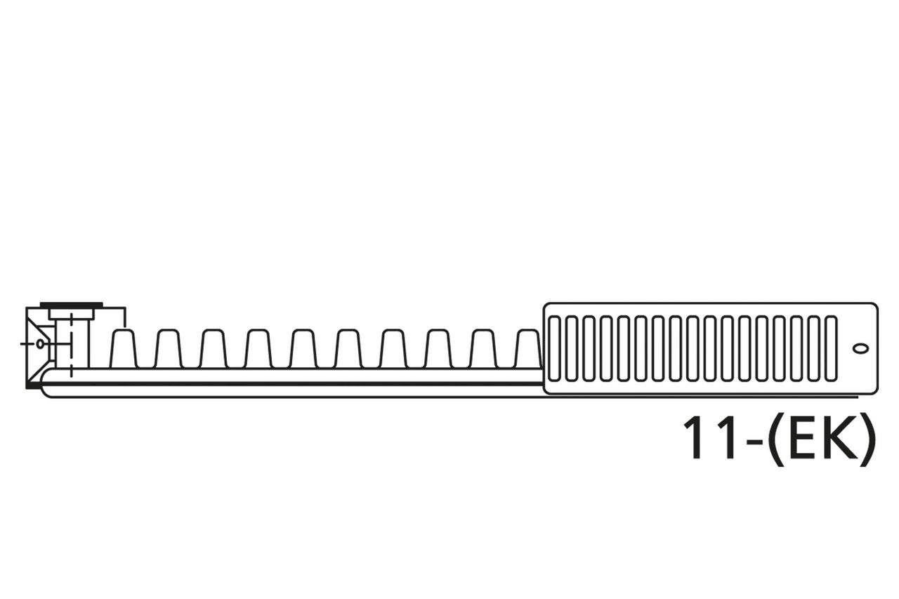 Technische Zeichnung eines Heizkörpers Typ 11-(EK)