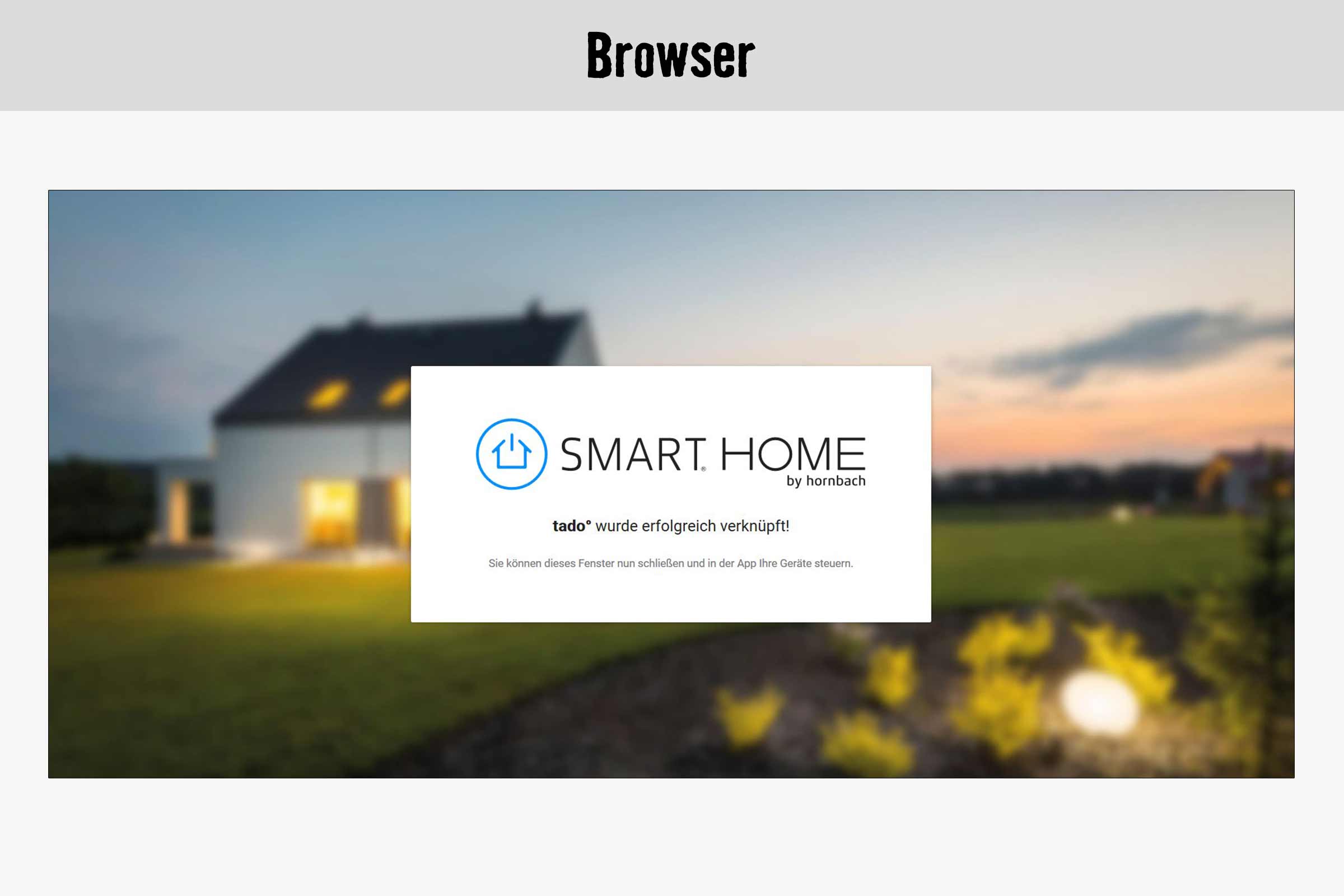 Notification Hornbach Smart Home dans le navigateur