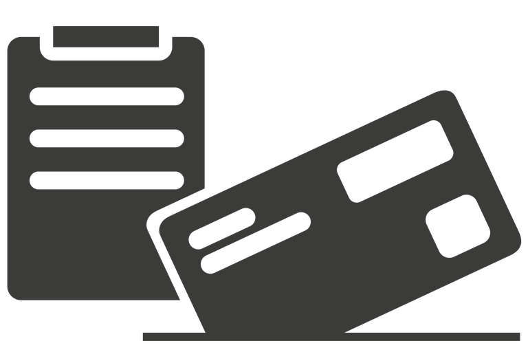 Symbole pour carte de crédit et document