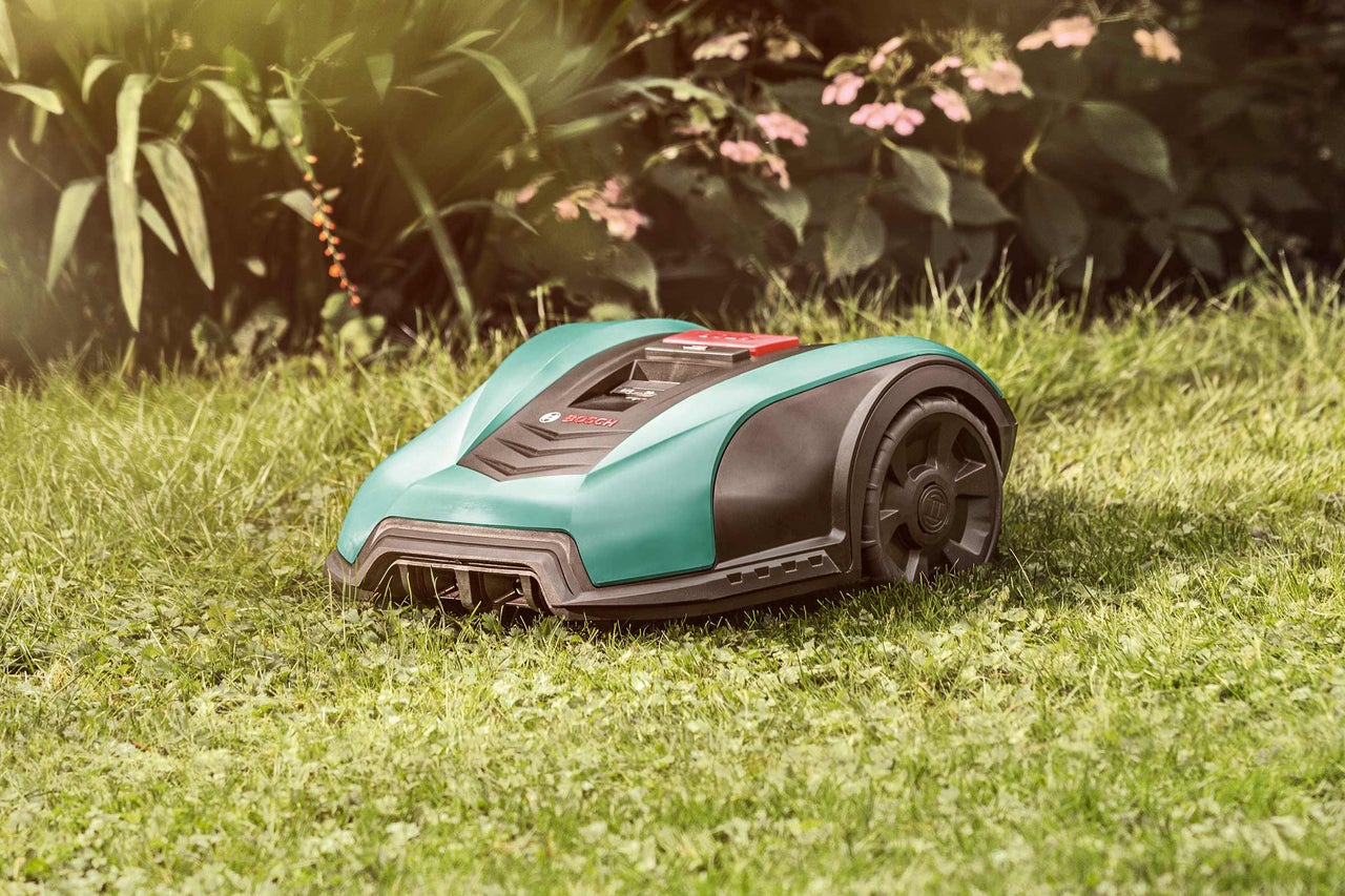 Robot tondeuse Bosch dans le jardin