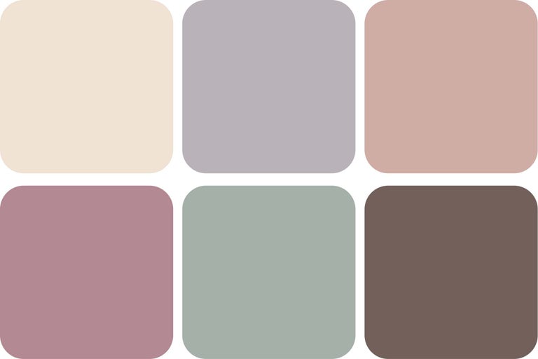 Farbpalette mit sechs Farbtönen