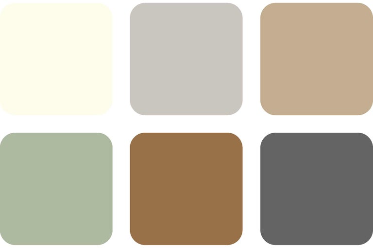 Nuancier avec six couleurs