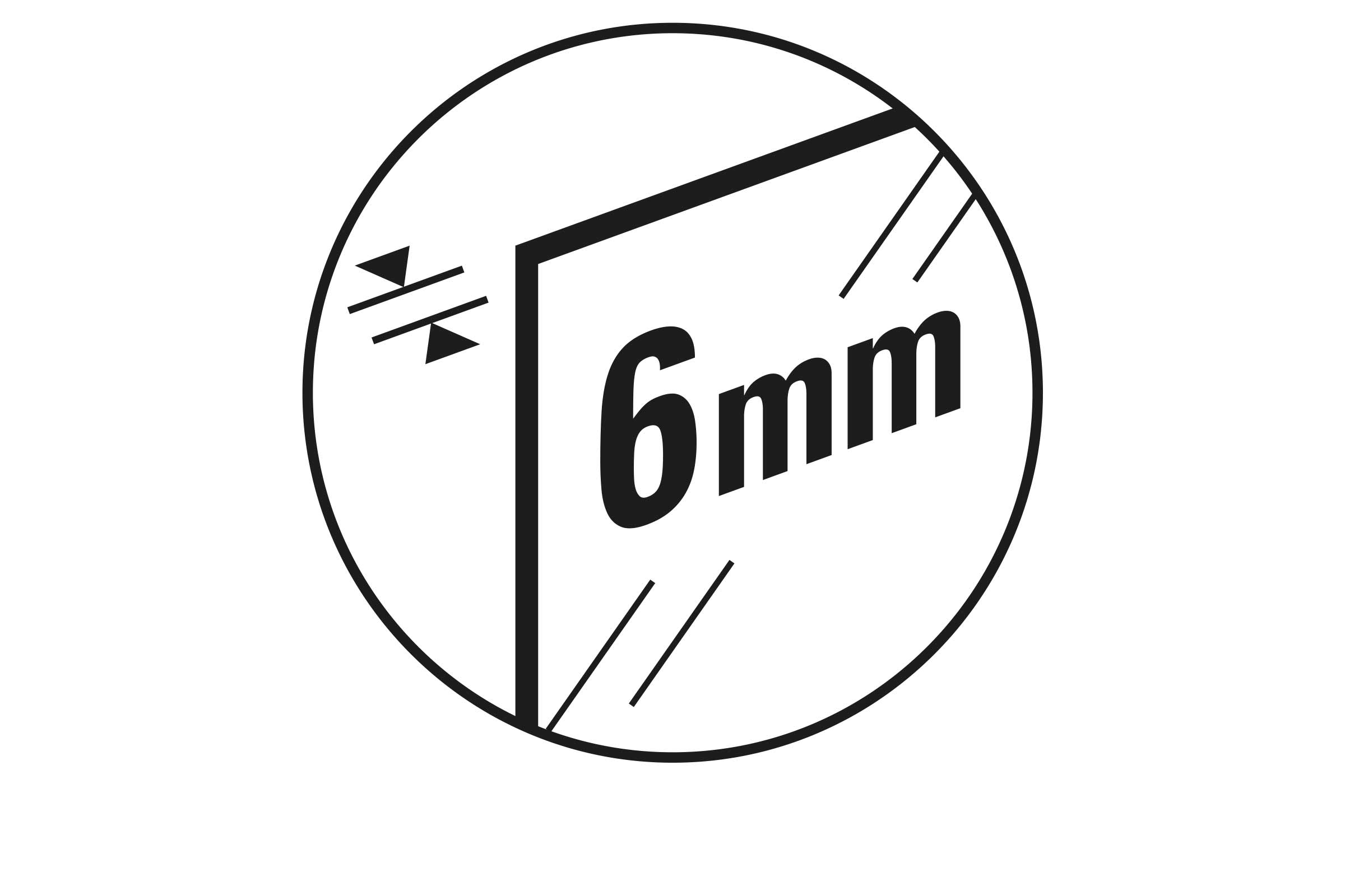 Symbol für 6 mm Materialstärke
